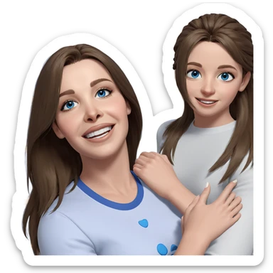 smiling girls with blue eyes sticker