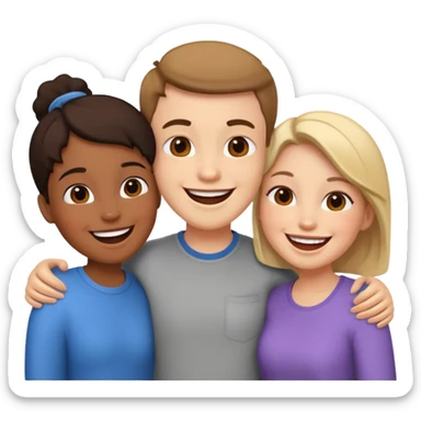 Three friends talking sticker