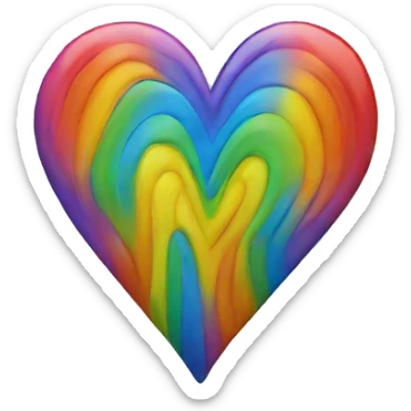 rainbow heart sticker