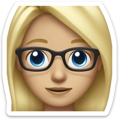 girl with blond hair glasses and blue eyes sticker