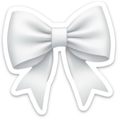 White bow on white bow sticker