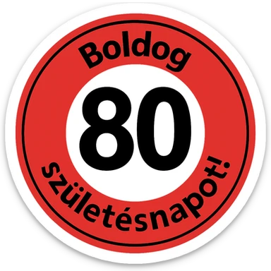 Inside the red circle, add a white background behind the number and text, while keeping the rest of the sign transparent. Maintain the original style and look of the image. sticker