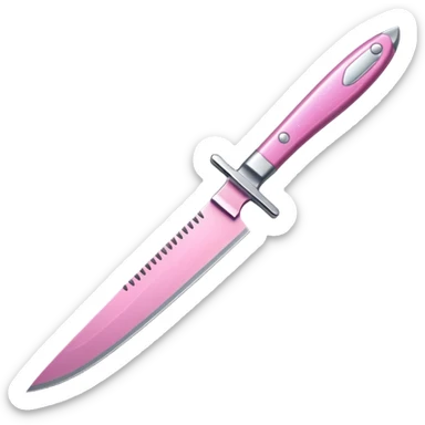 glitter pink knife sticker