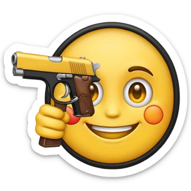 Emoji con pistola  sticker