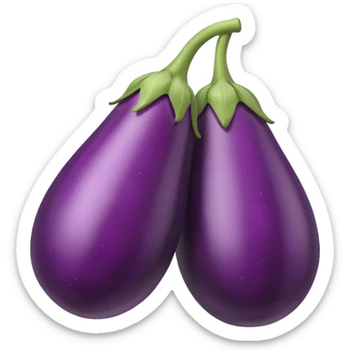 Eggplant with hearts sticker