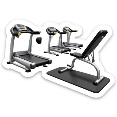 fitness gym with dumbbells and exercise machines sticker
