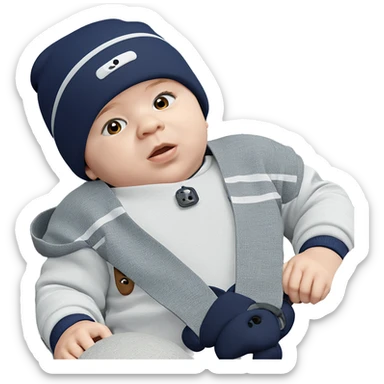 boy with hat in nature sticker