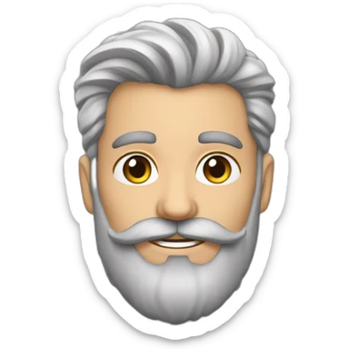 hombre pelo gris barba de candado con pastel sticker