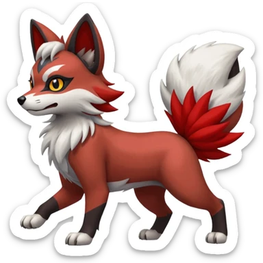 Lycanroc-Zorua-Litten-Mightyena-fusion sticker