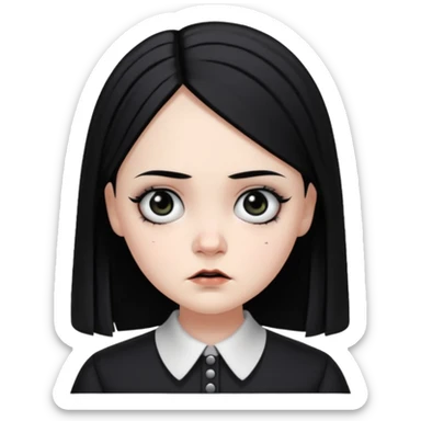 wednesday addams face sticker