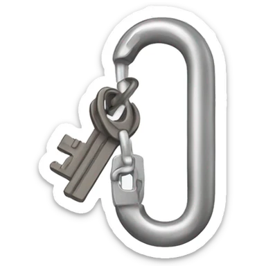 Carabiner with key attached sticker