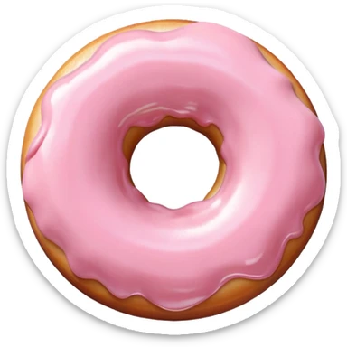 ultra realistic light pink donut, no sprinkles sticker