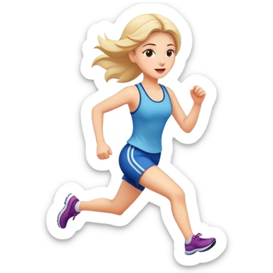 Beautiful girl with fair skin running sticker