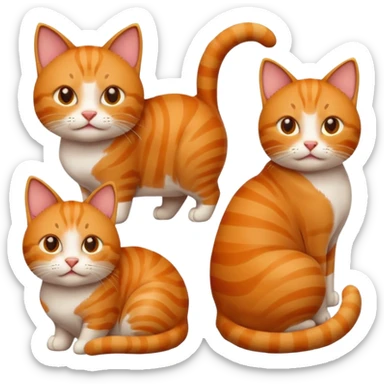 2D emoji of a cat, apple style emoji, different pose sticker