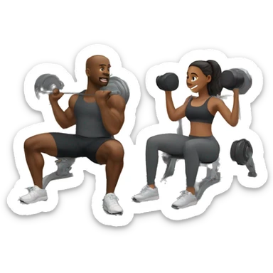 Black couple working out together sticker