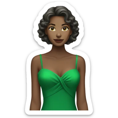 Model in green dress sticker