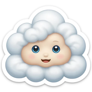 cute cloud breathing in sticker