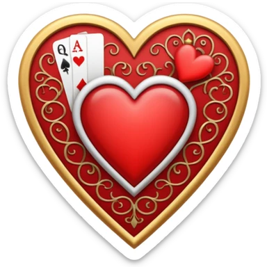 Coração que remeta a rainha de copas  sticker