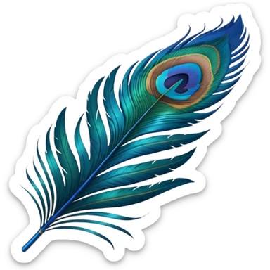 Peacock feather single simple sticker
