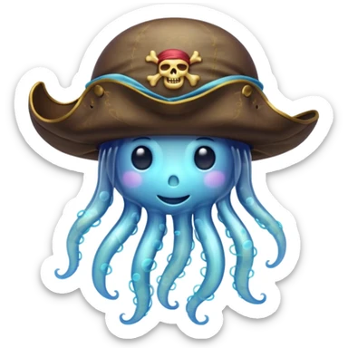 a beautiful jellyfish designed in a piratecore style sticker
