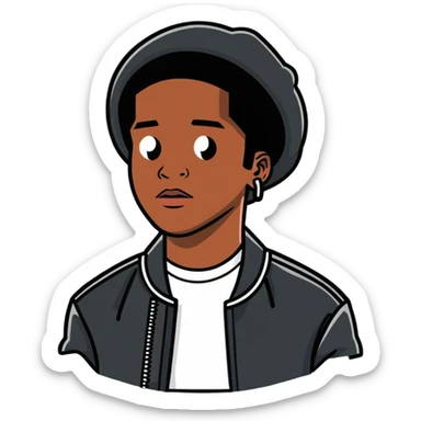 ASAP Rocky with his signature style and fashion sticker