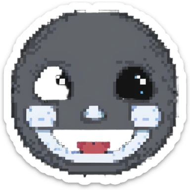 sad but laughing face sticker