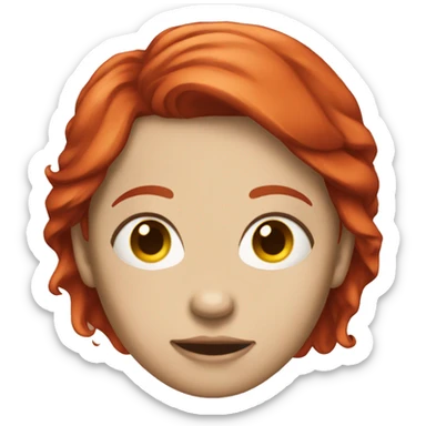 A girl with red hair and smoking sticker