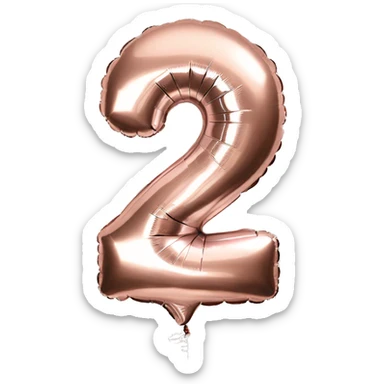 first birthday rose gold number ONE balloon  sticker