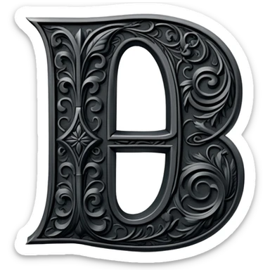 Black gothic Victorian , letter “J” of the alphabet sticker