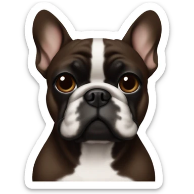 Dark brown Frenchie with a darker brown almost black mask kind of chunky  sticker