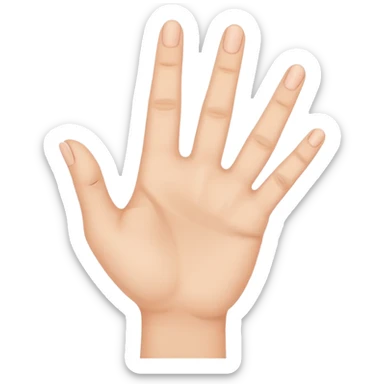 hand showing number four with fingers sticker