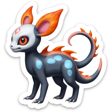 Shiny Duskull-Salandit-Sylveon-Fakémon-hybrid-creature (full body)  sticker