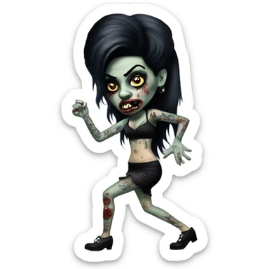 amy winehouse zombie dancing with tattoos sticker