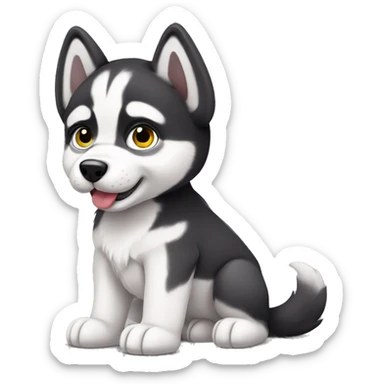 Husky puppy full body sticker