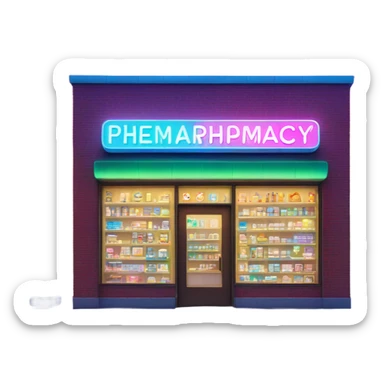 neon pharmy shop sticker