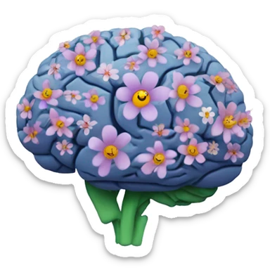 Brain with flowers sticker