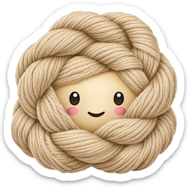 Knitting yarn beige sticker