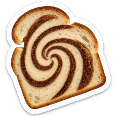 brown rye swirl in the middle of bread slice sandiwch bread sticker