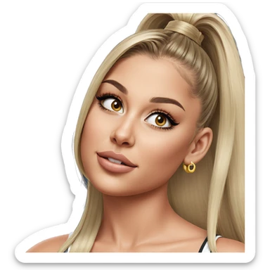 blonde girl with ponytail portrait sticker