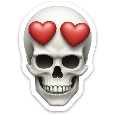 skull love heart eyes headpiece sticker