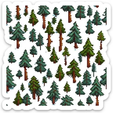 forest with pine trees sticker