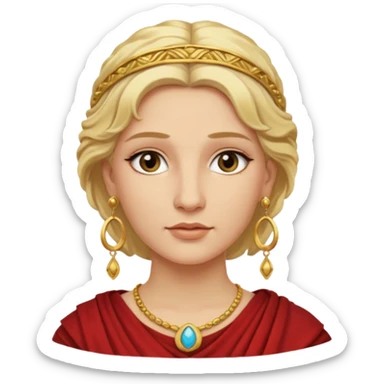 Ancient Roman woman with earrings and blonde hair sticker