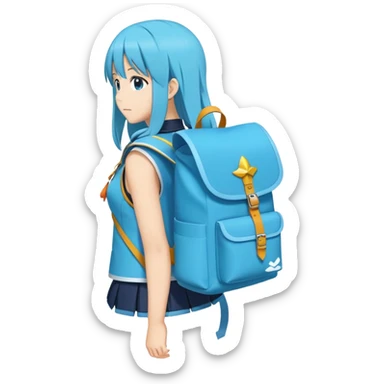 aqua konosuba backsack sticker