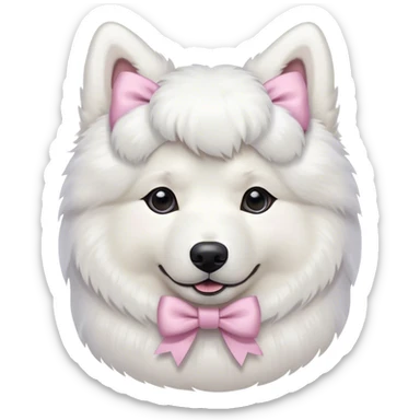 samoyed with pastel bow sticker