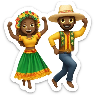 casal dançando quadrilha festa junina sticker