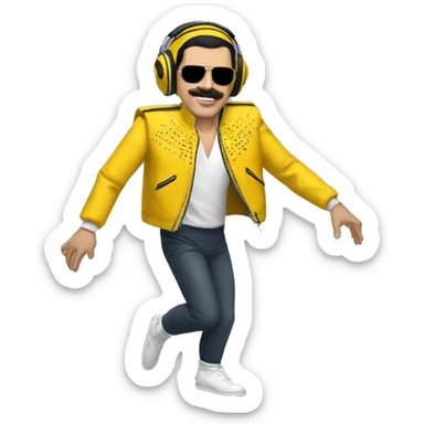 freddie mercury yellow jacket dance sticker
