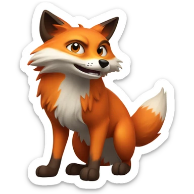 kawaii fox furious sticker