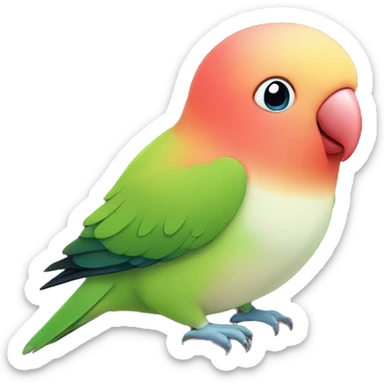 Peach faced red forehead lovebird sticker