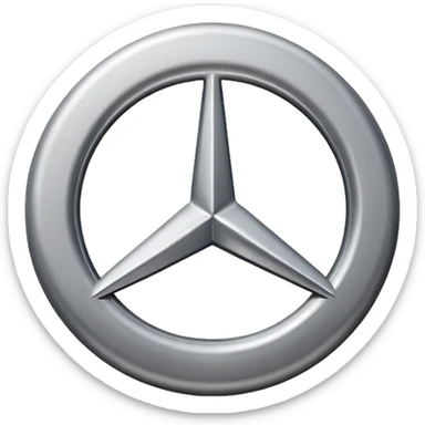 Ich möchte ein Emoji mit dem Mercedes Logo Es soll komplett grau sein und es soll nicht mit einer Farbe ausgefühlt sein sticker