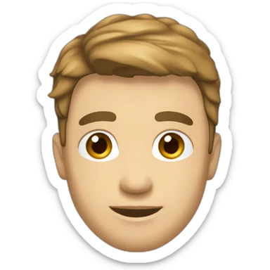 Crea un hombre alto de contextura media,piel blanca cabello castaño claro y liso con corte de cabello corto peinado hacia arriba sticker